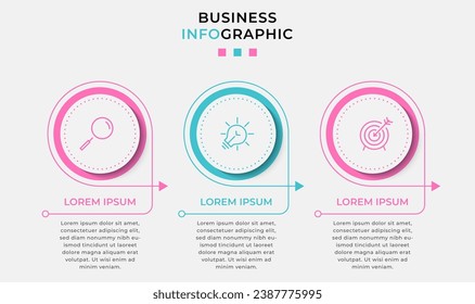 Vector Infographic design business template with icons and 3 options or steps. square design or diagram