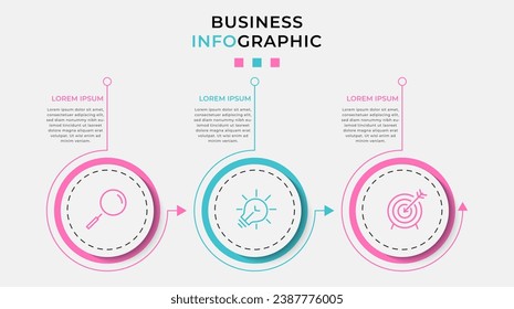 Vector Infographic design business template with icons and 3 options or steps. square design or diagram