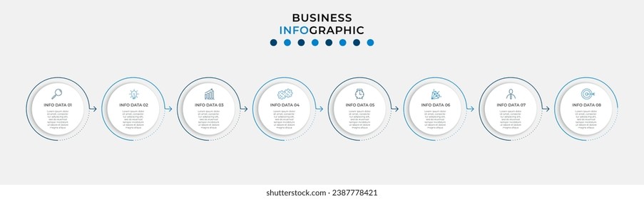 Vector Infographic design business template with icons and 8 options or steps.  square design or diagram