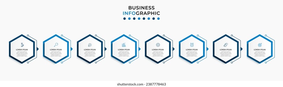 Vector Infographic design business template with icons and 8 options or steps.  square design or diagram