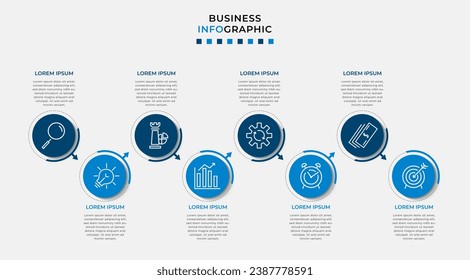 Vector Infographic design business template with icons and 8 options or steps.  square design or diagram