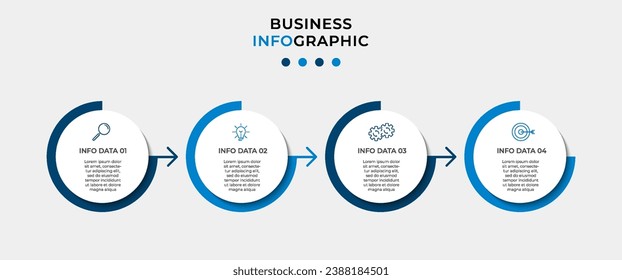 Vector Infographic design business template with icons and 4 options or steps.  square design or diagram