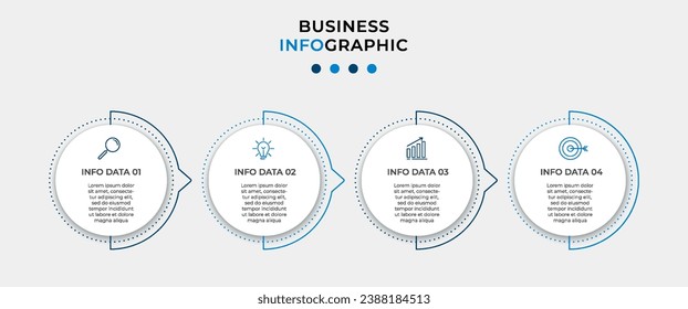 Vector Infographic design business template with icons and 4 options or steps.  square design or diagram
