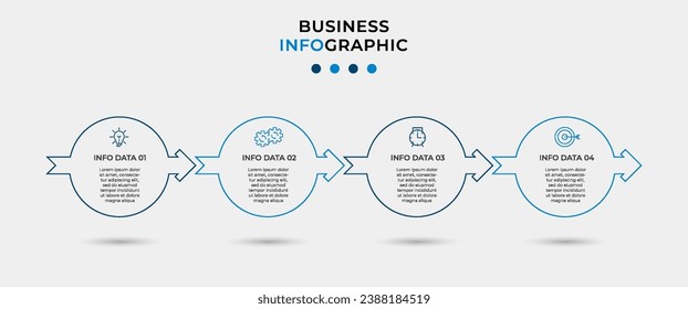 Vector Infographic design business template with icons and 4 options or steps.  square design or diagram