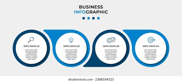 Vector Infographic design business template with icons and 4 options or steps.  square design or diagram