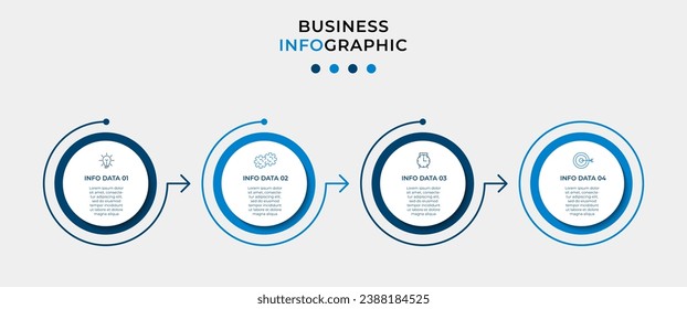 Vector Infographic design business template with icons and 4 options or steps.  square design or diagram