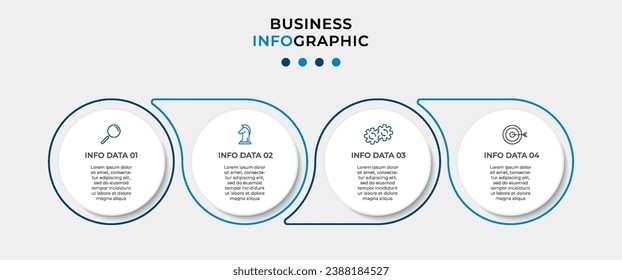 Vector Infographic design business template with icons and 4 options or steps.  square design or diagram