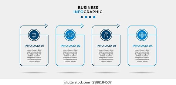 Vector Infographic design business template with icons and 4 options or steps.  square design or diagram