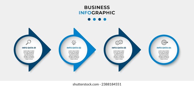 Vector Infographic design business template with icons and 4 options or steps.  square design or diagram