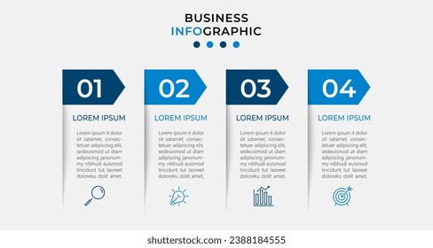 Vector Infographic design business template with icons and 4 options or steps.  square design or diagram
