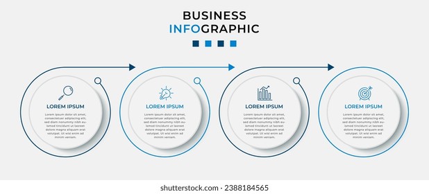 Vector Infographic design business template with icons and 4 options or steps.  square design or diagram