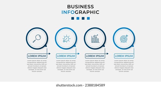 Vector Infographic design business template with icons and 4 options or steps.  square design or diagram