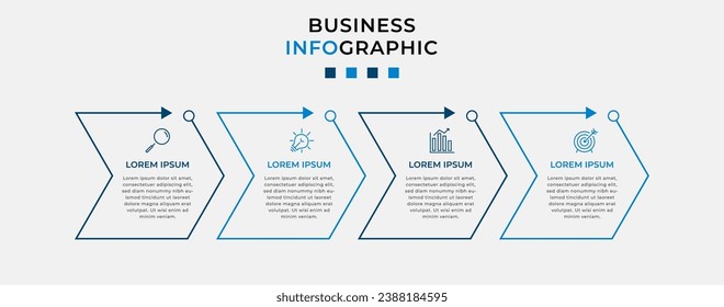 Vector Infographic design business template with icons and 4 options or steps.  square design or diagram
