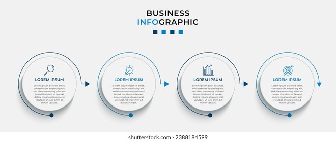 Vector Infographic design business template with icons and 4 options or steps.  square design or diagram