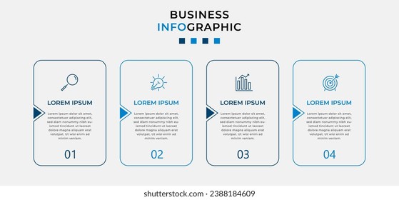 Vector Infographic design business template with icons and 4 options or steps.  square design or diagram