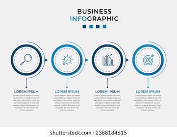 Vector Infographic design business template with icons and 4 options or steps.  square design or diagram