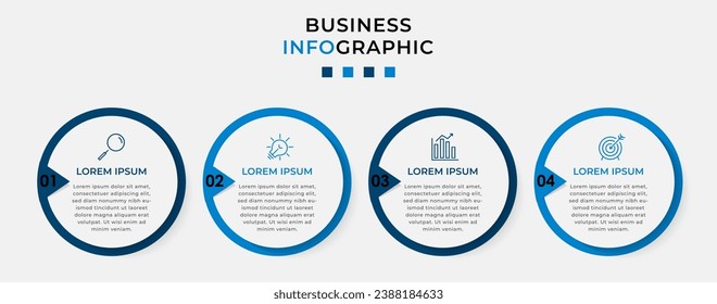 Vector Infografik Design Business Template mit Symbolen und 4 Optionen oder Schritten.  quadratisches Design oder Diagramm