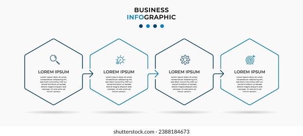 Vector Infographic design business template with icons and 4 options or steps.  square design or diagram