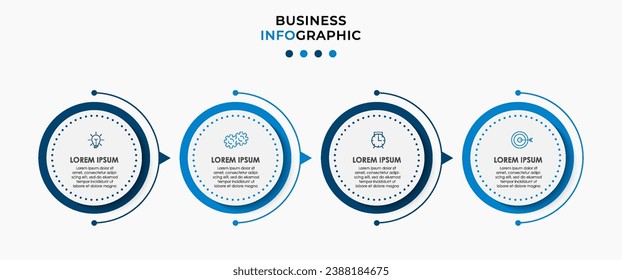 Vector Infographic design business template with icons and 4 options or steps.  square design or diagram