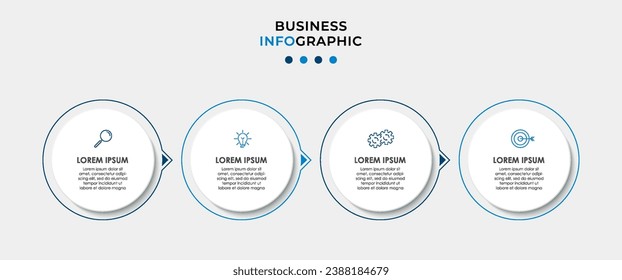 Plantilla de negocio de diseño de infografía vectorial con iconos y 4 opciones o pasos.  diseño cuadrado o diagrama