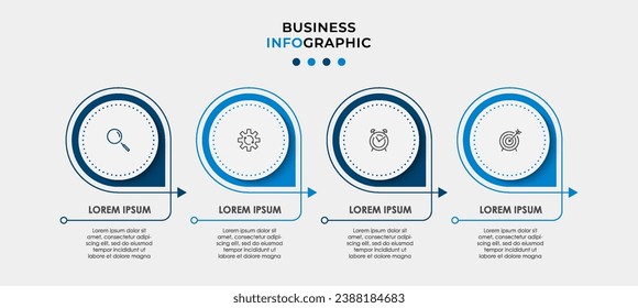 Vector Infographic design business template with icons and 4 options or steps.  square design or diagram