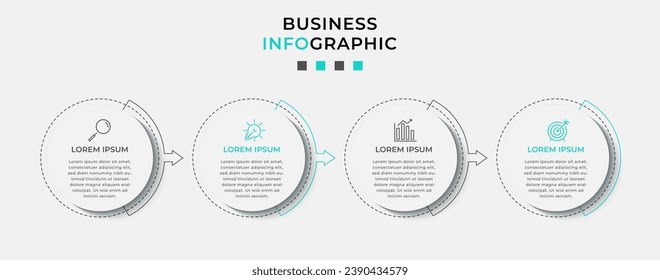 Vector Infographic design business template with icons and 4 options or steps.  square design or diagram