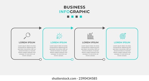 Vector Infographic design business template with icons and 4 options or steps.  square design or diagram
