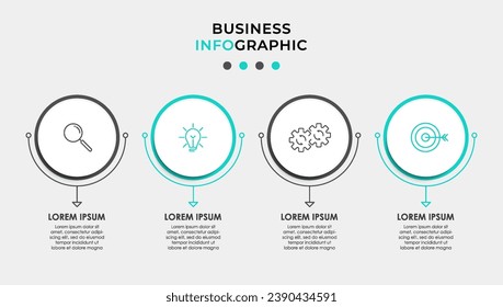 Vector Infographic design business template with icons and 4 options or steps.  square design or diagram