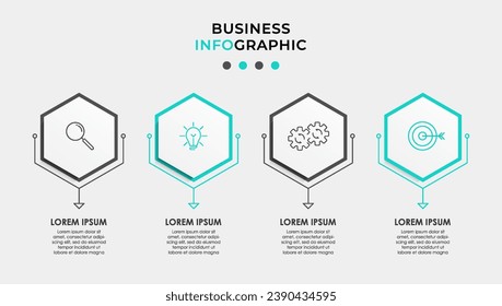 Vector Infographic design business template with icons and 4 options or steps.  square design or diagram