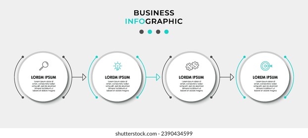 Vector Infographic design business template with icons and 4 options or steps.  square design or diagram