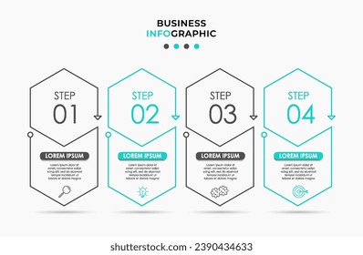 Vector Infographic design business template with icons and 4 options or steps.  square design or diagram