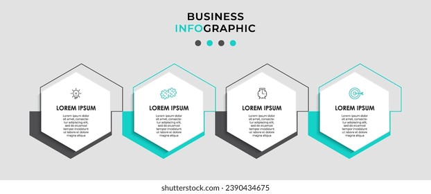 Vector Infographic design business template with icons and 4 options or steps.  square design or diagram