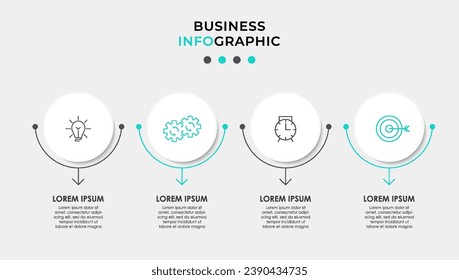 Vector Infografik Design Business Template mit Symbolen und 4 Optionen oder Schritten.  quadratisches Design oder Diagramm