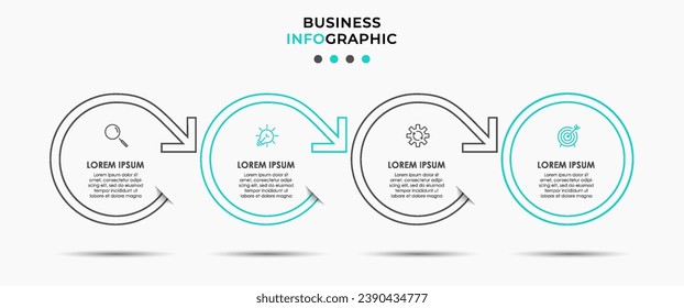 Vector Infographic design business template with icons and 4 options or steps.  square design or diagram