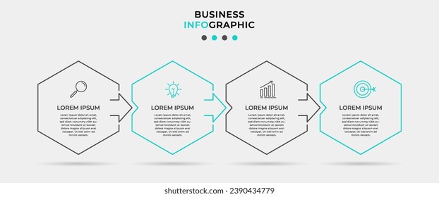 Vector Infographic design business template with icons and 4 options or steps.  square design or diagram