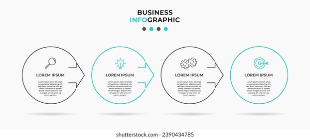 Plantilla de negocio de diseño de infografía vectorial con iconos y 4 opciones o pasos.  diseño cuadrado o diagrama