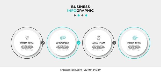 Vector Infographic design business template with icons and 4 options or steps.  square design or diagram