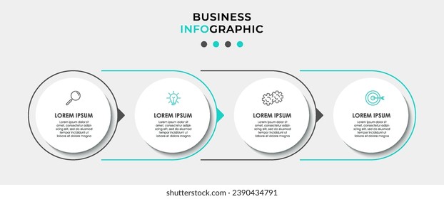 Plantilla de negocio de diseño de infografía vectorial con iconos y 4 opciones o pasos.  diseño cuadrado o diagrama