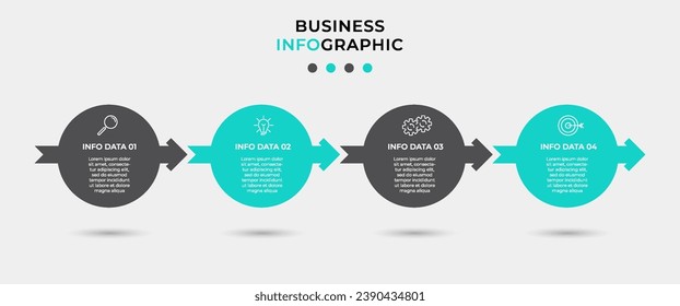 Vector Infographic design business template with icons and 4 options or steps.  square design or diagram