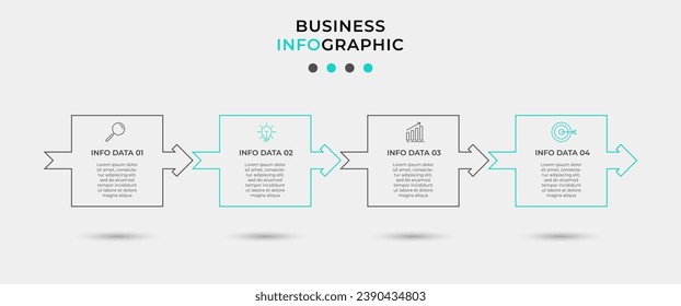 Vector Infographic design business template with icons and 4 options or steps.  square design or diagram