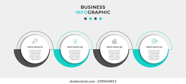 Vector Infographic design business template with icons and 4 options or steps.  square design or diagram