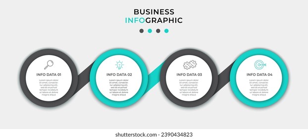 Vector Infographic design business template with icons and 4 options or steps.  square design or diagram