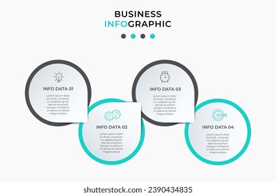 Vector Infographic design business template with icons and 4 options or steps.  square design or diagram