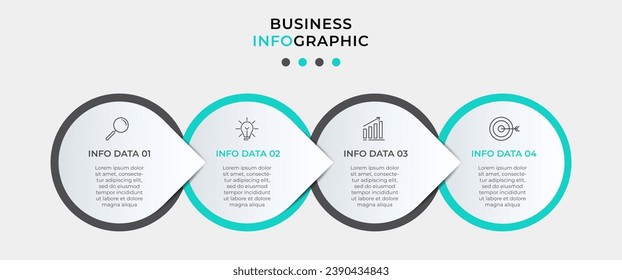 Vector Infographic design business template with icons and 4 options or steps.  square design or diagram