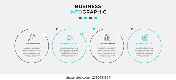 Vector Infographic design business template with icons and 4 options or steps.  square design or diagram