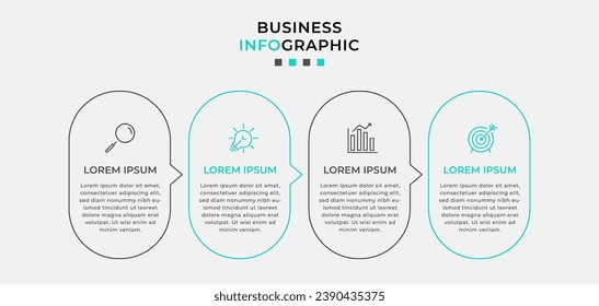 Vector Infographic design business template with icons and 4 options or steps.  square design or diagram