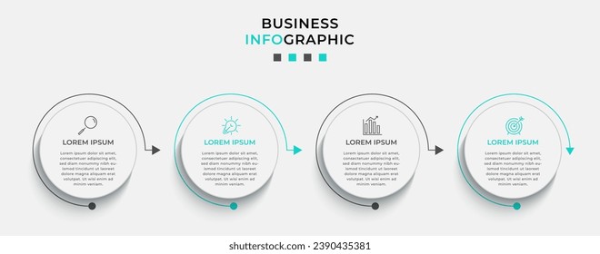 Vector Infographic design business template with icons and 4 options or steps.  square design or diagram