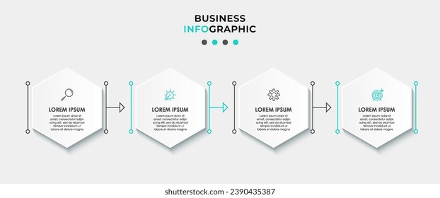 Vector Infografik Design Business Template mit Symbolen und 4 Optionen oder Schritten.  quadratisches Design oder Diagramm