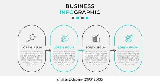 Vector Infografik Design Business Template mit Symbolen und 4 Optionen oder Schritten.  quadratisches Design oder Diagramm