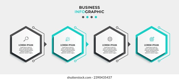 Vector Infografik Design Business Template mit Symbolen und 4 Optionen oder Schritten.  quadratisches Design oder Diagramm